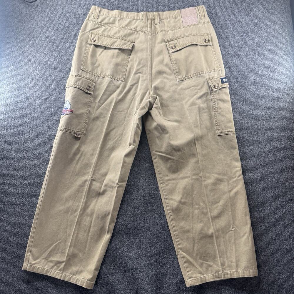Vintage Wu Wear Jeans WuTang Pants Khaki Baggy Cargo Pants Streetwear 36x32 Rare - Picture 6 of 14
